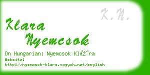 klara nyemcsok business card